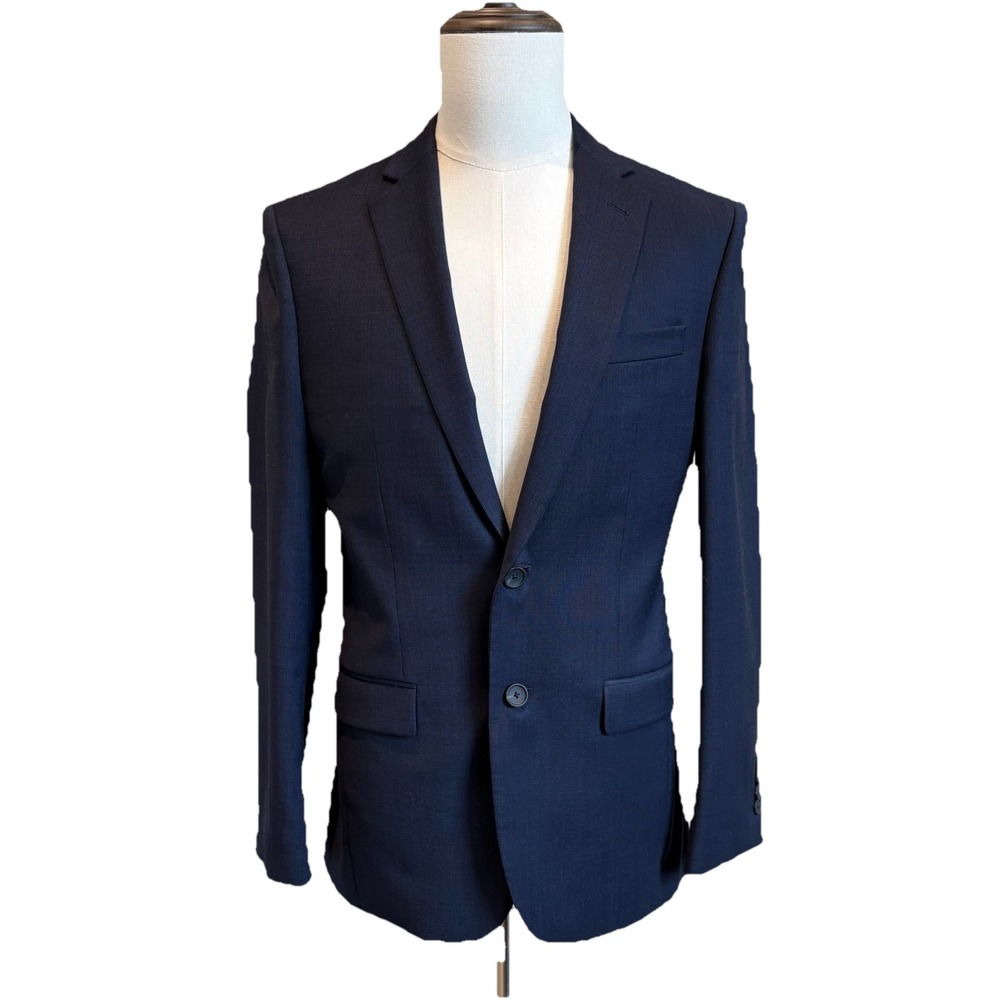 Jos A Bank Traveler Blazer 37R Navy Blue Slim Fit Travel Tech Lightweight Jacket